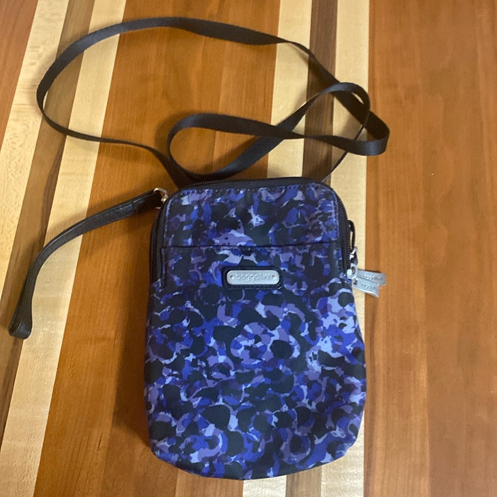 Baggallini Purple, Blue and Black Patterned Bag